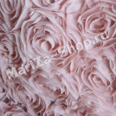 Розы 3D (сетка), общая ширина полотная - 155 см, ширина с цветами - 130 см. , пудровый