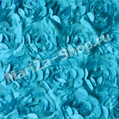 Розы 3D, общая ширина полотная - 145 см., бирюзовый