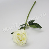 Ветка розы (шелк), белый, высота - 51 см.