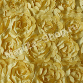 Розы 3D, общая ширина полотная - 145 см., золото