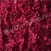 Розы 3D, общая ширина полотная - 145 см., марсала