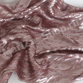 Ткань пайетка ( змейка), ширина 147 см, пайеточная 130 см, цвет пыльно розовая 