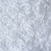 Розы 3D, общая ширина полотная - 145 см., белый