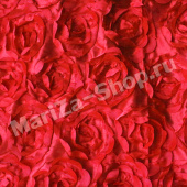 Розы 3D, общая ширина полотная - 145 см., красный
