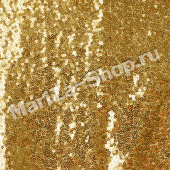 Ткань пайетка (основа сетка), ширина - 150 см, размер пайетки - 3 мм, золото