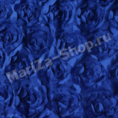 Розы 3D, общая ширина полотная - 145 см., синий