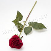 Ветка розы (шелк-сырец),  бордовый, высота - 44 см.