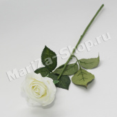 Ветка розы (шелк-сырец), белый,  высота - 44 см.