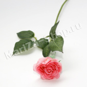 Ветка розы  (шелк-сырец), розовый, высота - 44 см.