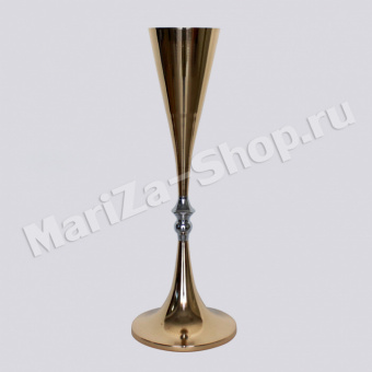 Ваза (металл), высота - 70 см, диаметр: чаши - 16 см/основания - 20 см.