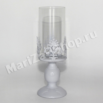 Подсвечник (металл+стекло), высота - 30,8 см, диаметр - 12,3 см.