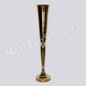 Ваза (металл+стекло), высота - 77 см, диаметр:  чаши - 15 см/основания - 16 см.