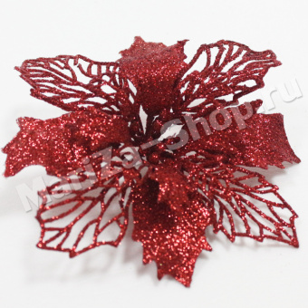 Рождественский цветок, цвет красный, размер 16 см