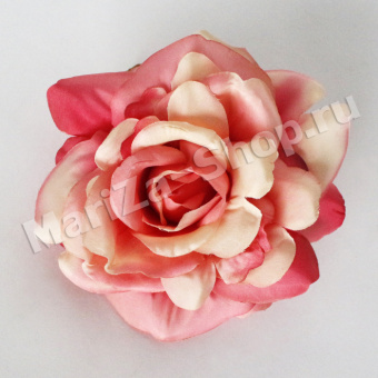 Голова розы, тканевая фактура, диаметр головы - 11 см (0.008)