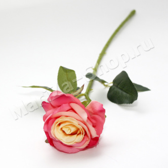 Ветка розы (шелк), диаметр бутона - 8 см, высота - 51 см.
