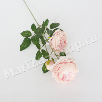 Ветка розы,3 бутона, длина 65 см, цвет розовый ( 0,034)