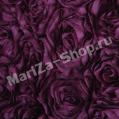 Розы 3D (сетка), общая ширина полотная - 155 см, ширина с цветами - 130 см. , марсала