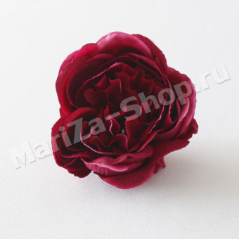 Голова пионовидной розы, диаметр 9 см, цвет марсала ( 0,008)